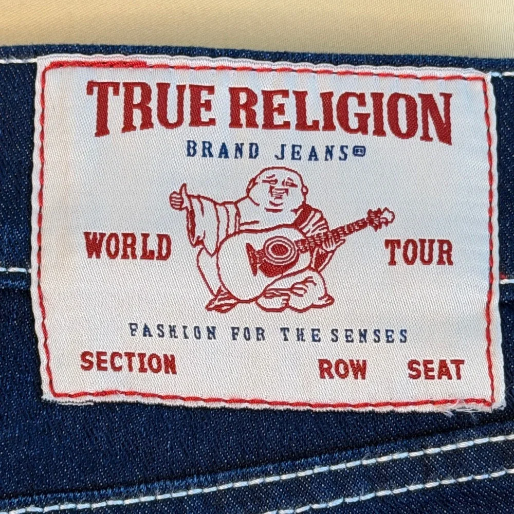 True Religion Geno Slim Jeans Mens 33 Blue Dark Migration Wash NWT Streetwear